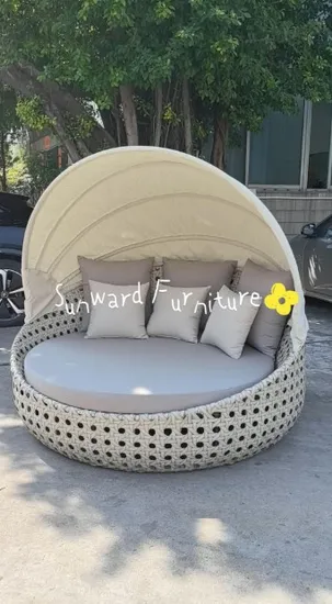 Modern Outdoor Pool Beach Bed Resort Swimming Pool Aluminum Daybed with Canopy 