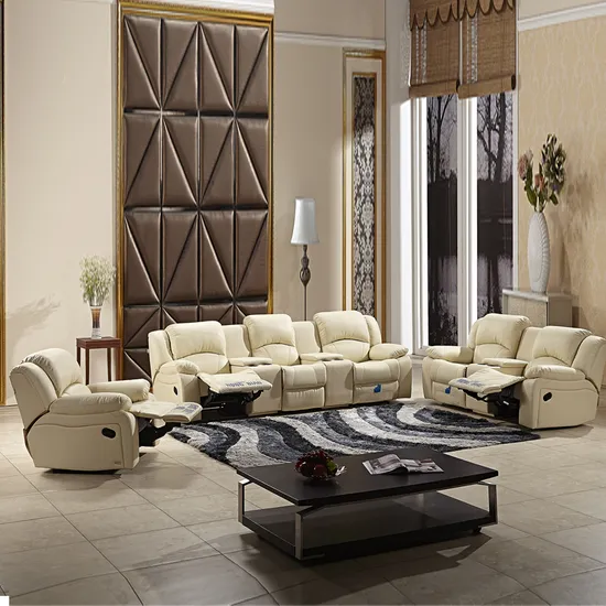 Factory Wholesale Italian Design Living Room Theater Leather Sofa Set Recliner Sofa 