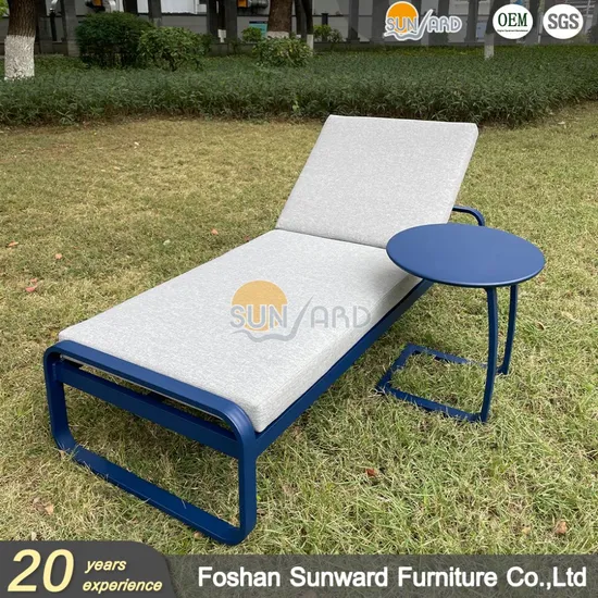 Customized Foshan Garden Outdoor Hotel Pool Furniture Aluminum Sun Lounger Beach Chair Chaise Lounge 