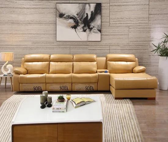 Sunlink Modern Italian Design Adjustable Electric Reclining Theater Recliner Chair Leather Sofa 