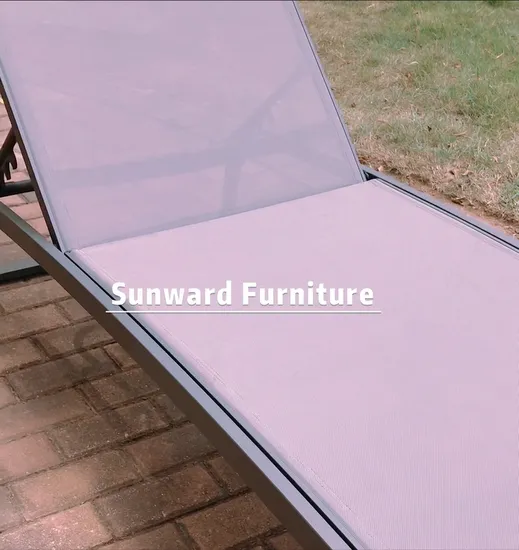 Modern Outdoor Leisure Wholesale Patio Customized Beach Side Garden Sale Resort Hotel Villa Swimming Pool Aluminum Textliene Mesh Fabric Sun Lounger 