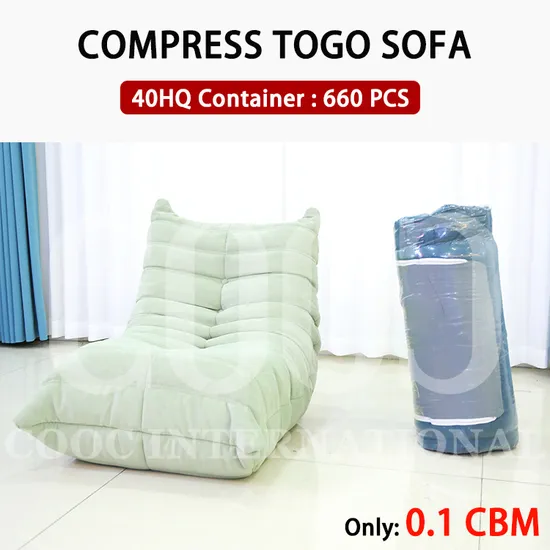 Modern Recliner Togos Leather Living Room Home Furniture Single Lazy Fabric Couch Compressed Lounge Chair Bean Bag Sofa 