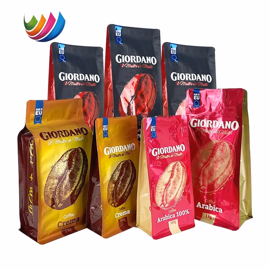 Custom Logo Printed Biodegradable Plastic Packaging Coffee Beans Bags