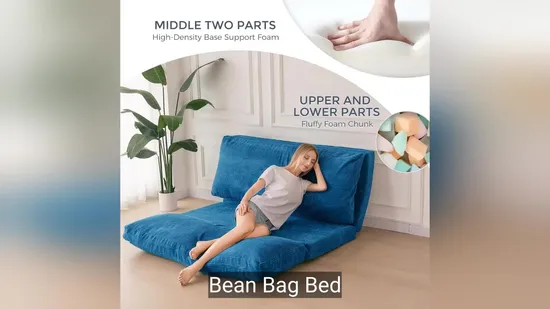 Bean Bag Chair Folding Sofa Bed Floor Mattress for Adults 