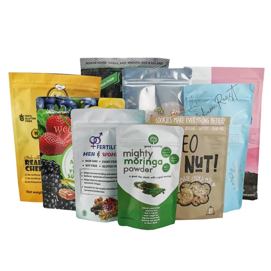 500g Matte White Aluminum Foil Stand up Custom Printed Coffee Bean Bag 