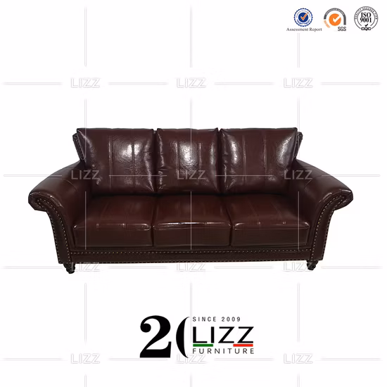 Whole Set Genuine Leather Fashion Classic Brown Sofa