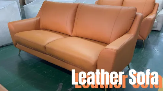 Modern Luxury Wooden Home Couch Set Sectional Settee Double Leather Sofa Living Room Furniture 