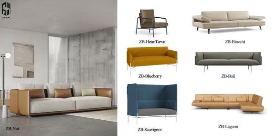 Hotel Lobby Luxury Modern European Waiting Reception Executive Visitor Genuine Synthetic Foam Leather Office Sofa Set for School Hospital Home Space 